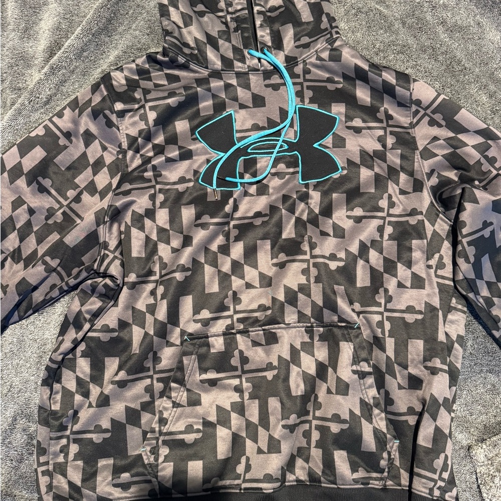 Under Armour Black and Gray Geometric Hoodie